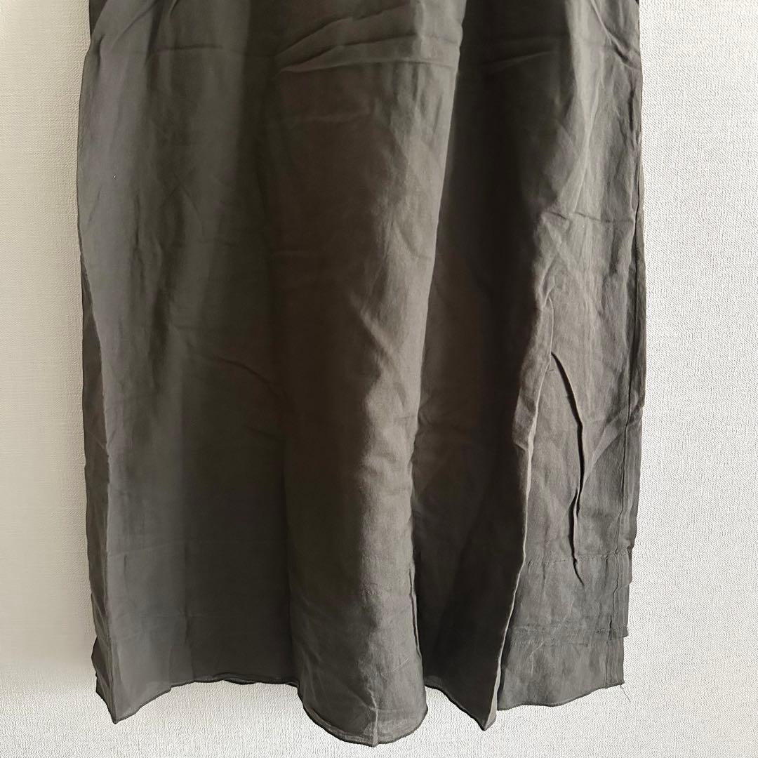 Ray BEAMS ワンピース ノースリーブ Vネック カーキ F 綿100% — image 5