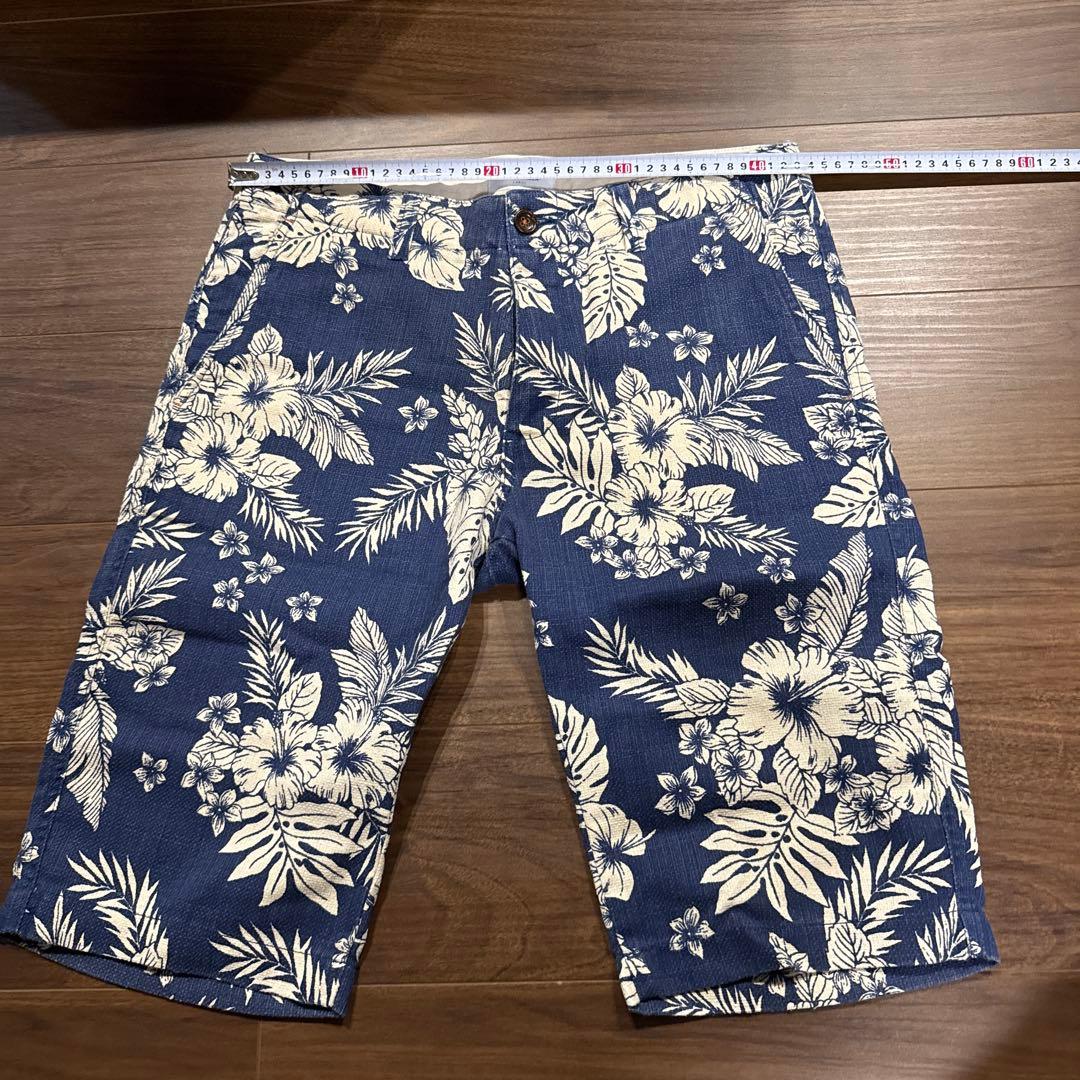 BACK NUMBERフローラル柄ショートパンツ ネイビー — image 3