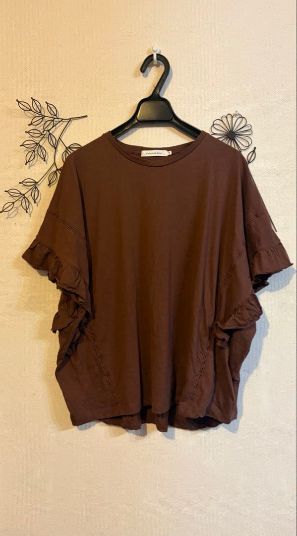 美品☘️AMERICAN HOLIC はしごレースフリルカットソー　ブラウン　M — image 3