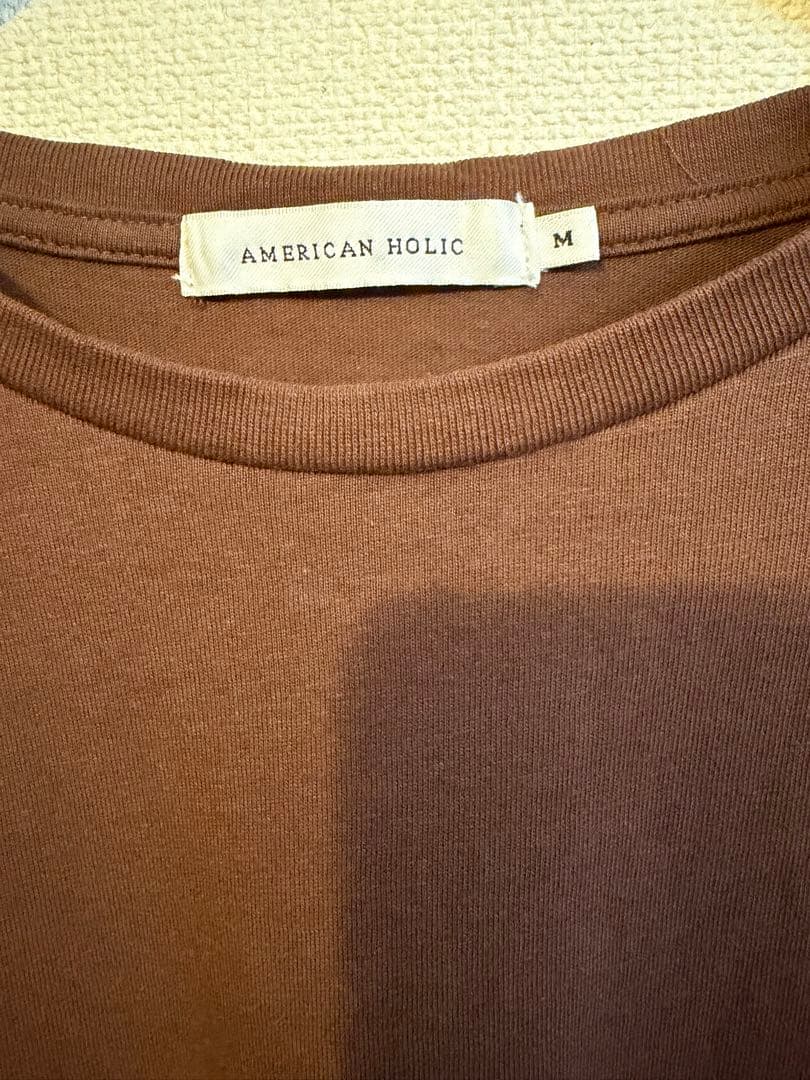 美品☘️AMERICAN HOLIC はしごレースフリルカットソー　ブラウン　M — image 5
