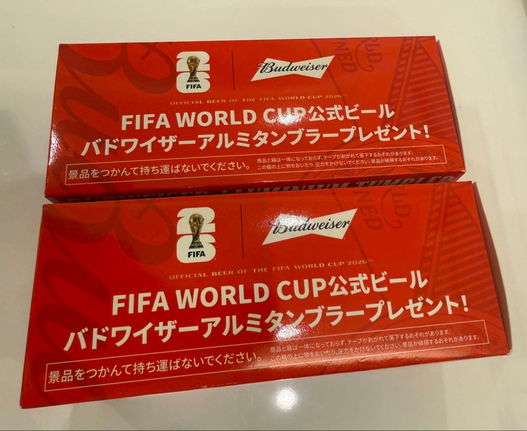 FIFA World Cup バドワイザーアルミタンブラー 2個セット　赤青2色 — image 3