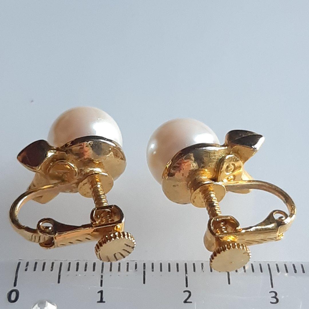 イヤリング　パール調　真珠カラー　リボン　金色　ゴールドカラー　耳飾り — image 5