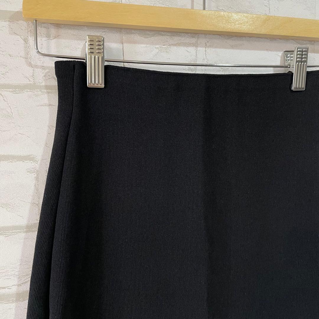 美品✨PROPORTION ニットタイトスカート（M）黒 スリット 美シルエット — image 2