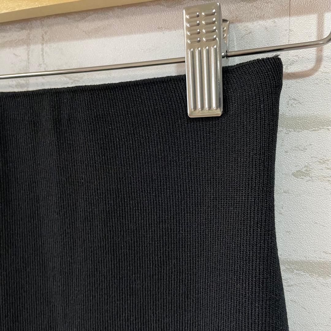 美品✨PROPORTION ニットタイトスカート（M）黒 スリット 美シルエット — image 3