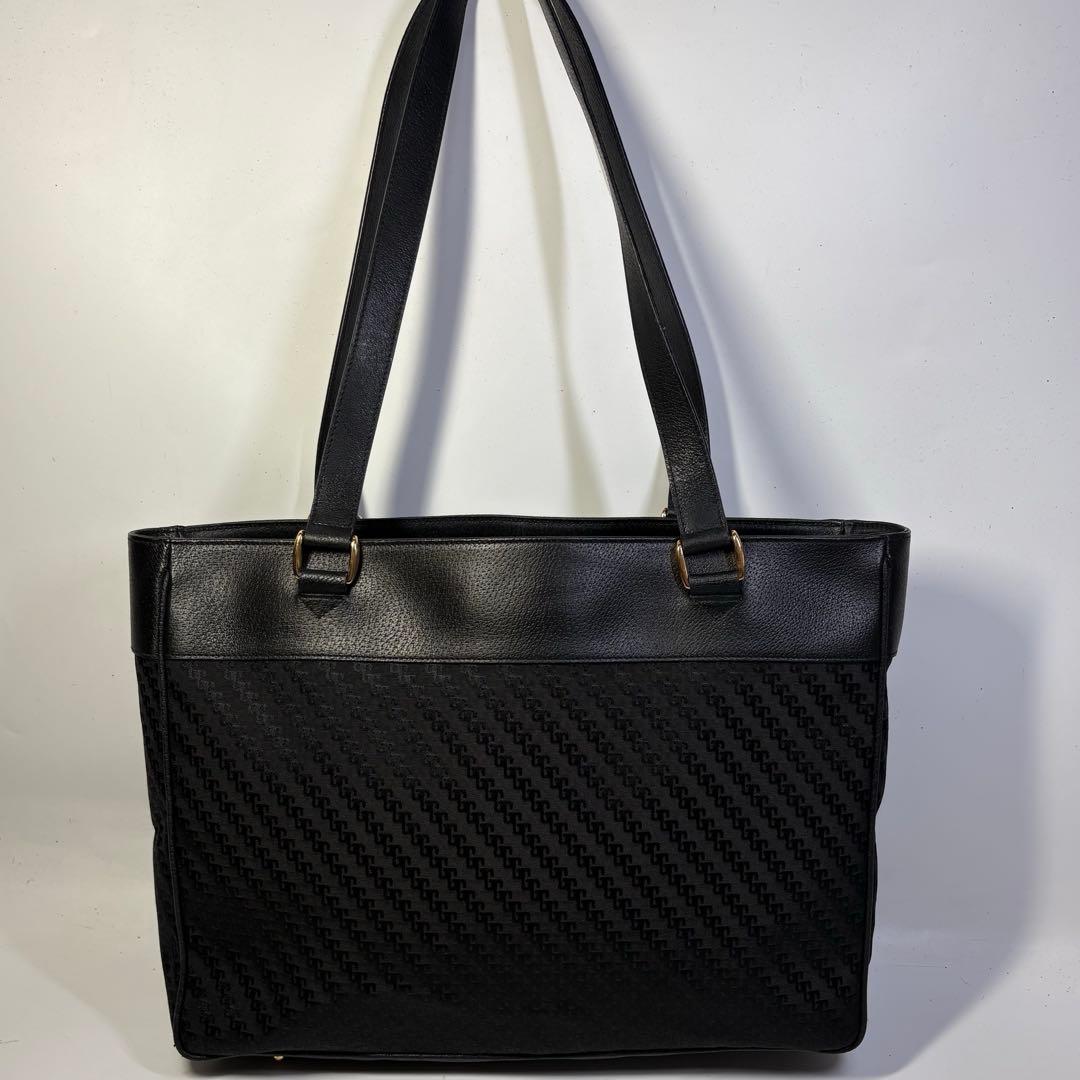 【超美品】GUCCI グッチキャンバス レザー 本革トート バッグ　肩掛け　黒 — image 2
