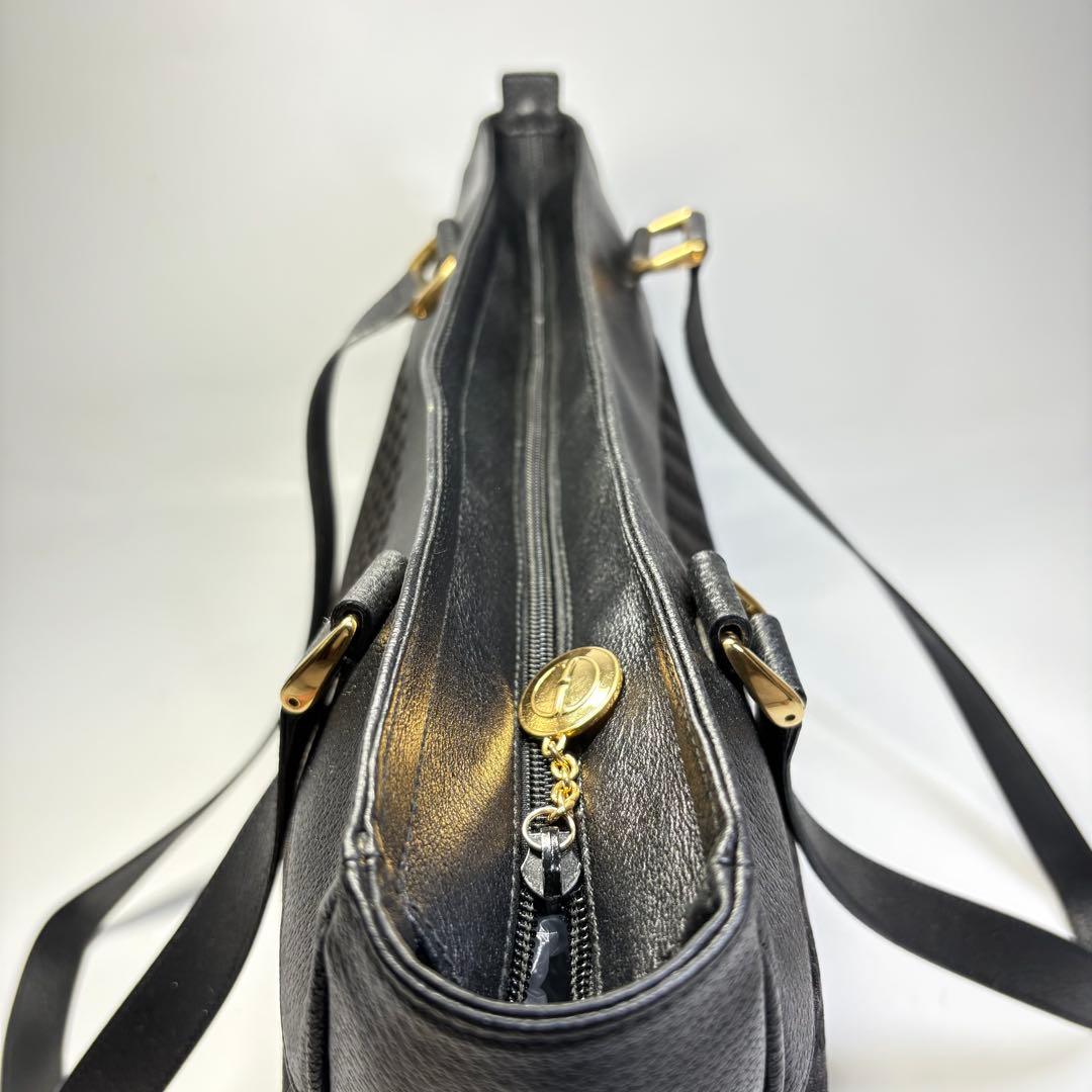 【超美品】GUCCI グッチキャンバス レザー 本革トート バッグ　肩掛け　黒 — image 5