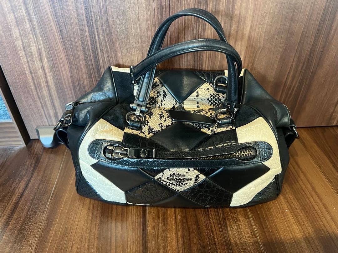 COACH ハンドバッグ パッチワーク レザー ヘビ柄 — image 2