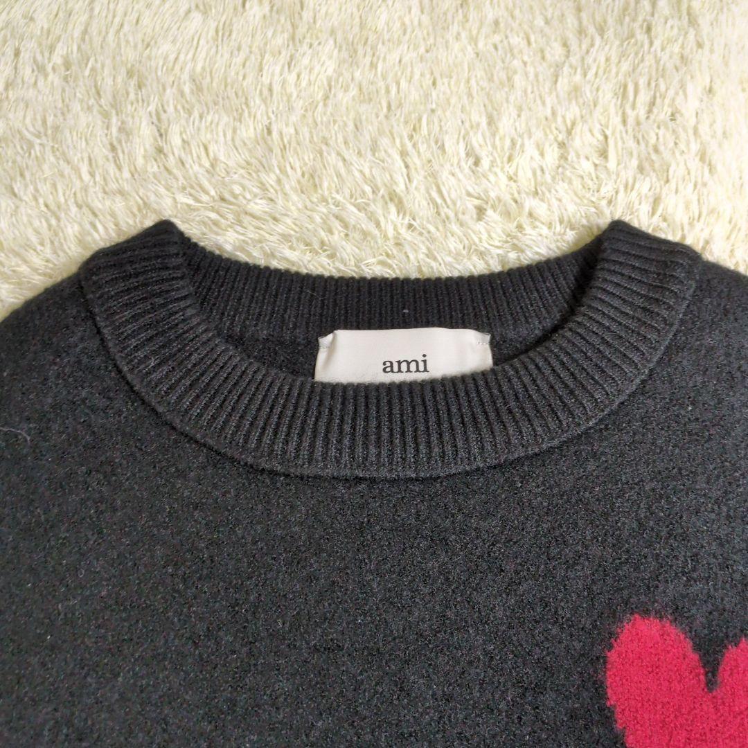 ami ニット セーター ハート刺繍 ウール ブラック XLサイズ — image 4