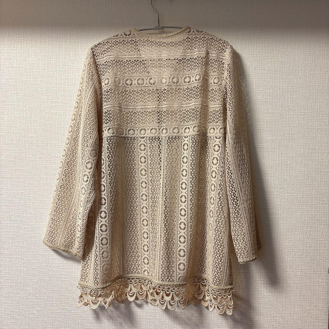 美品⚫︎レースカーディガン⚫︎ホワイトベージュ — image 4