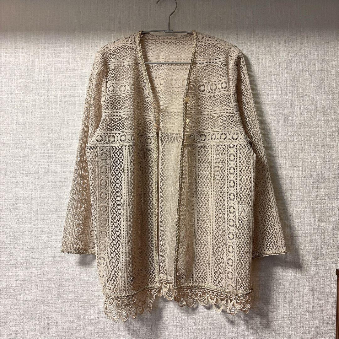 美品⚫︎レースカーディガン⚫︎ホワイトベージュ — image 5