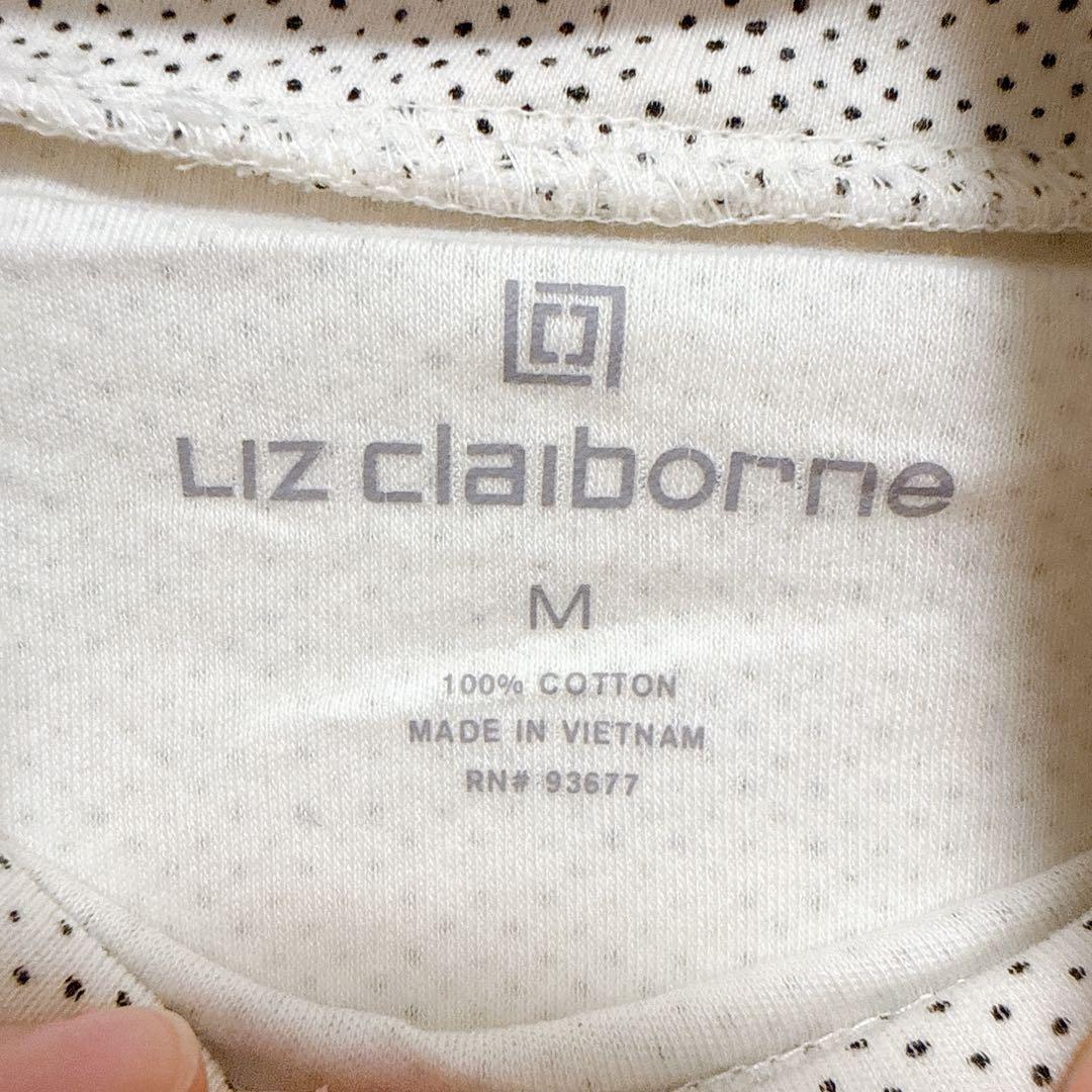 Liz Claiborne ドット柄　白　タートルネック【M】重ね着　秋冬 — image 2