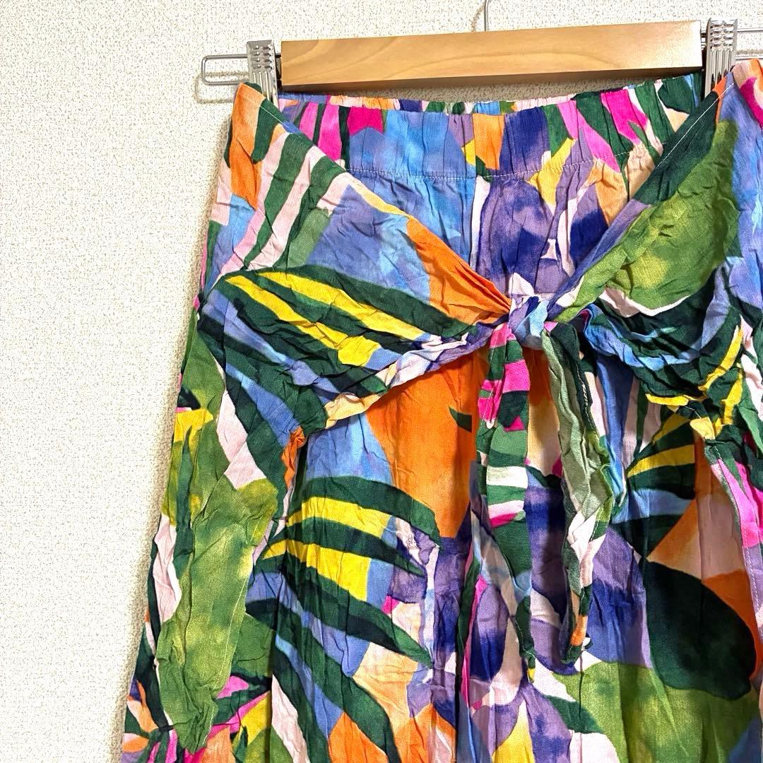 コナソル ボタニカル ワイドパンツ スリット 花 Ｓ 多色 再生樹脂 リゾート — image 2