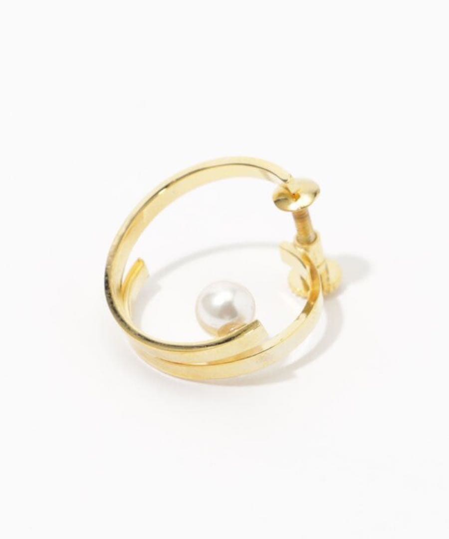 【別注】januka パールフープイヤリング金メッキ美品 — image 2
