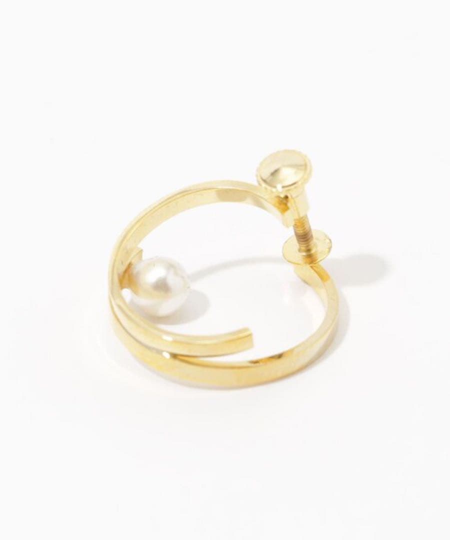 【別注】januka パールフープイヤリング金メッキ美品 — image 3