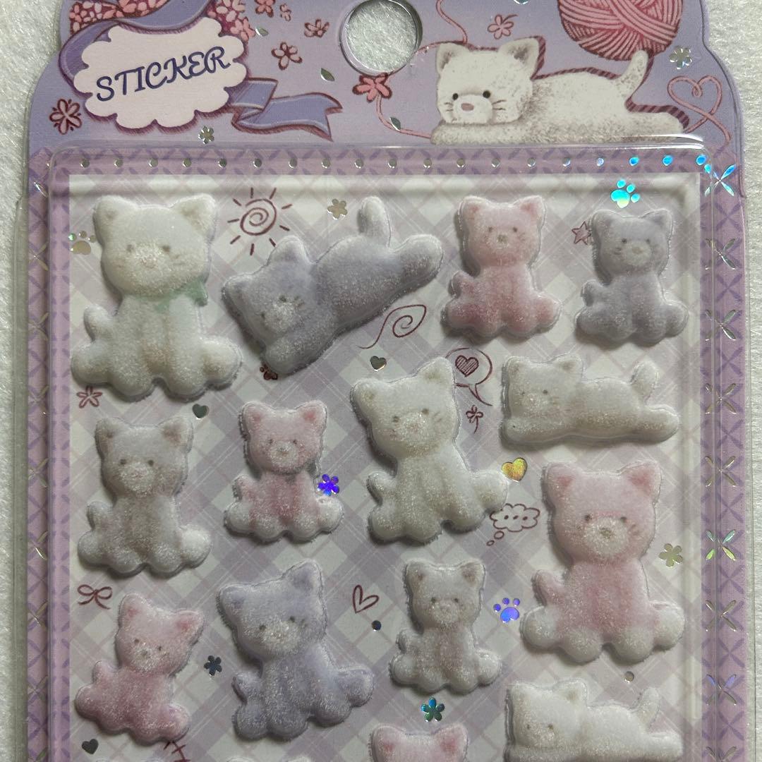 海外正規品❣️フロッキーシール パステル ねこ【日本語表記シールあり】 — image 2
