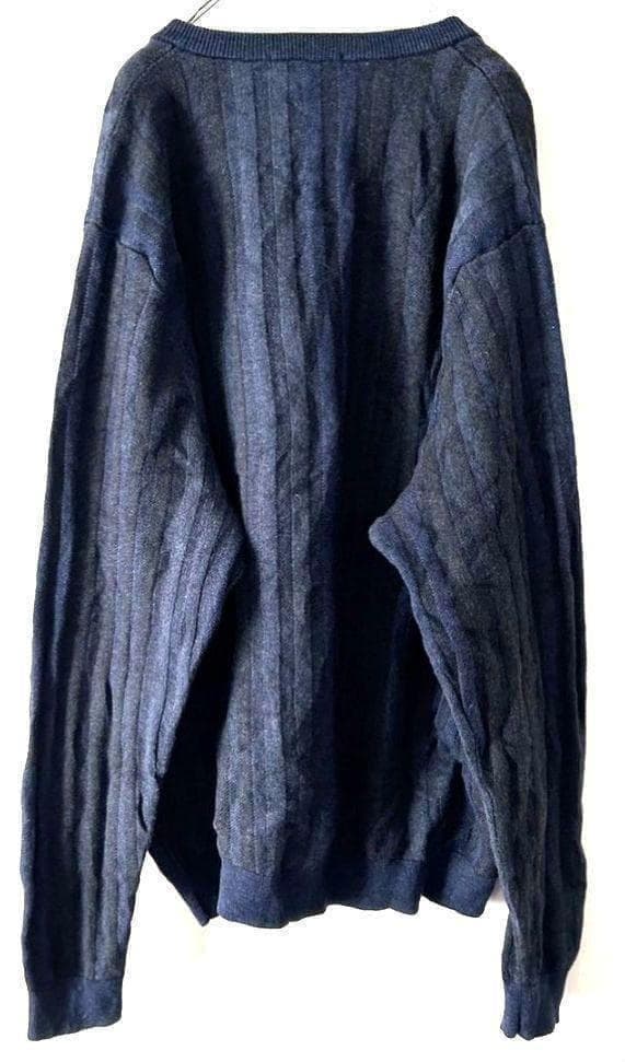 BACHRACH ニット XL 古着 紺色 セーター ネイビー コットン — image 4