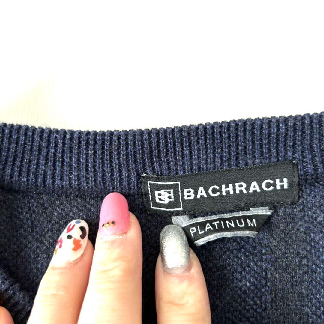 BACHRACH ニット XL 古着 紺色 セーター ネイビー コットン — image 5
