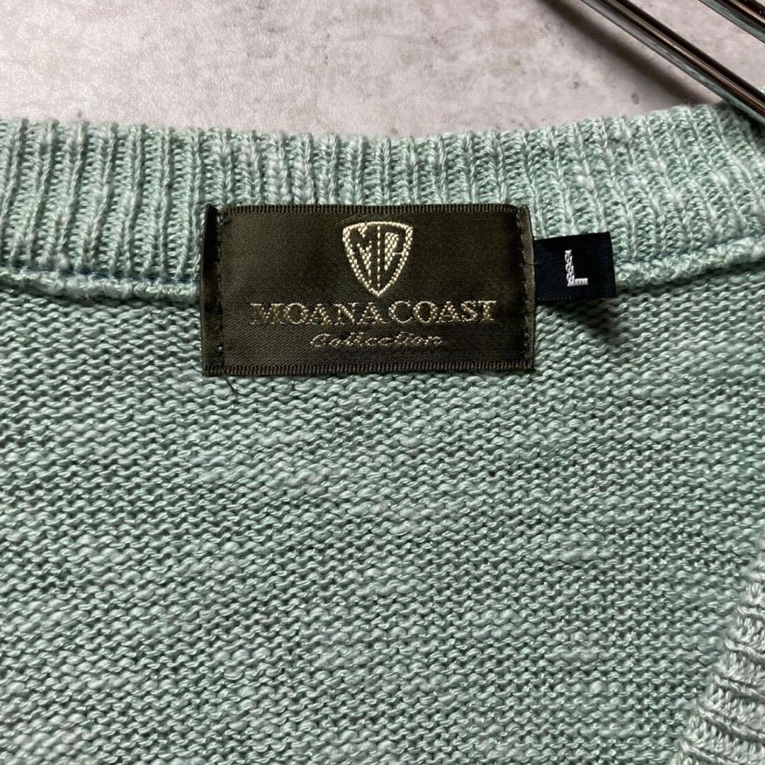 MOANA COAST アーガイル　Vネック　ニットベスト　L 古着　ベスト — image 5