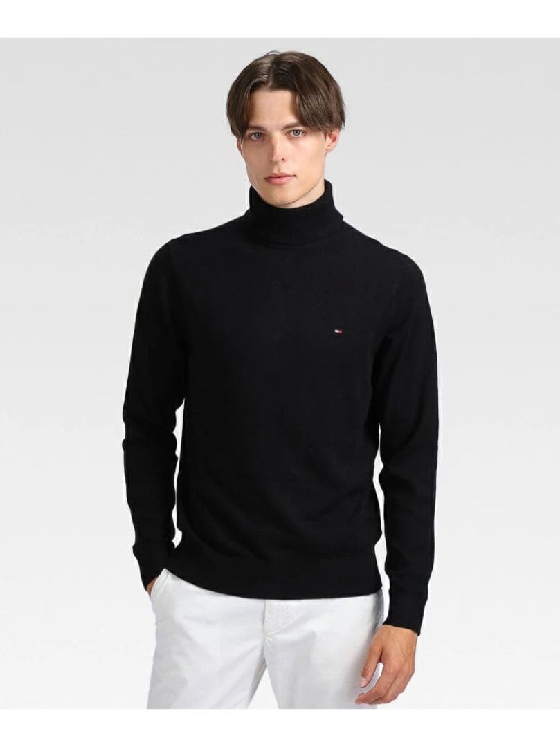TOMMY HILFIGER タートルネック ニット ブラック S — image 2