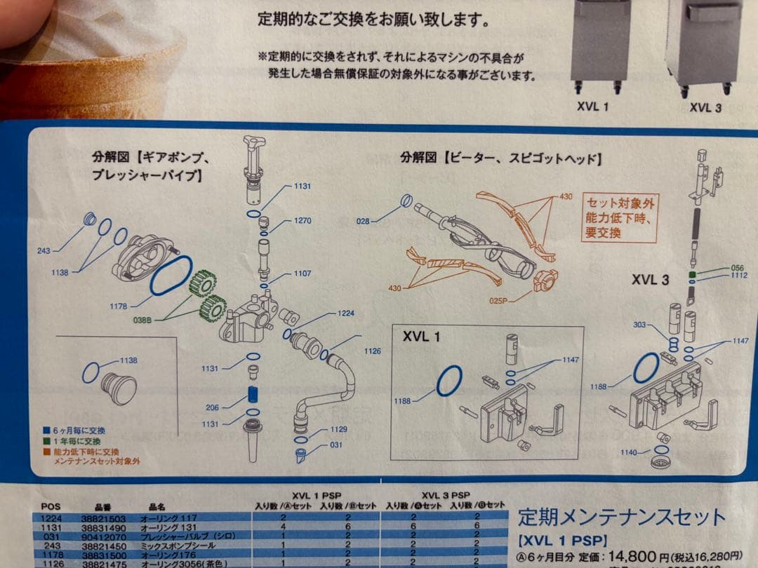 CARPIGIANI XVL ソフトクリームマシン ミックスポンプシール2 — image 3
