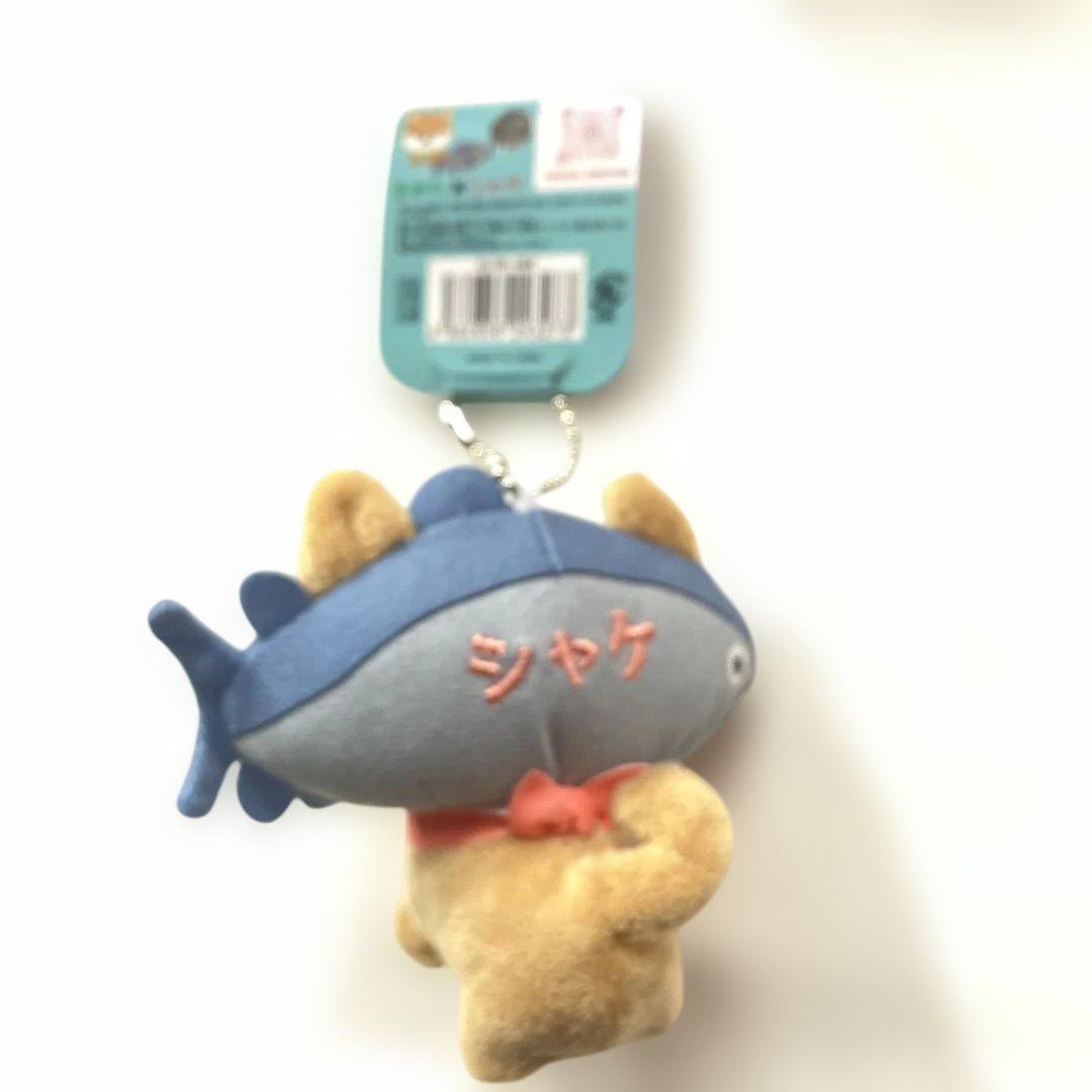 新品未使用　北海道限定　マメしば　北海道シャケ　ぬいぐるみ　ボールチェーン — image 2
