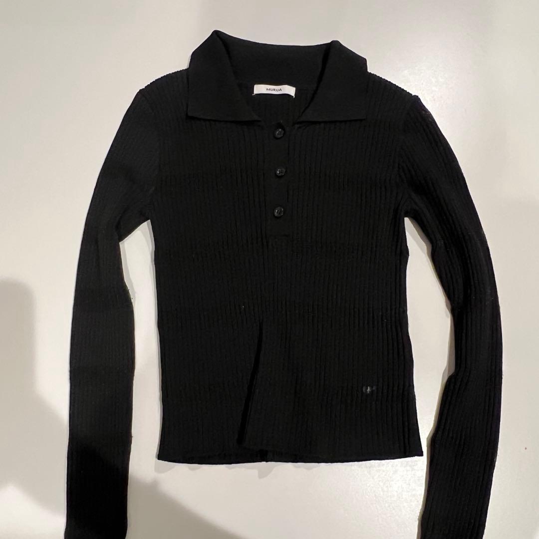 MURUA シアーボーダーポロシャツ — image 2