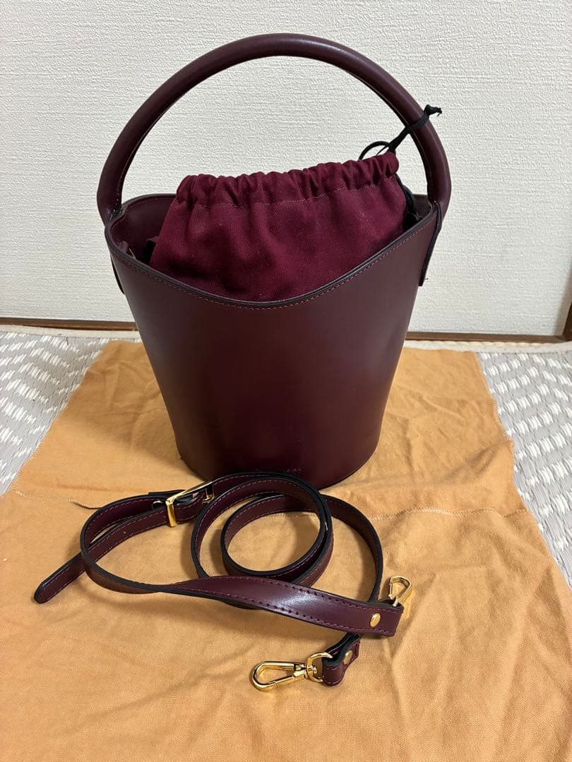 イタリア製 本革 バケットバッグ 2WAY ボルドー — image 4