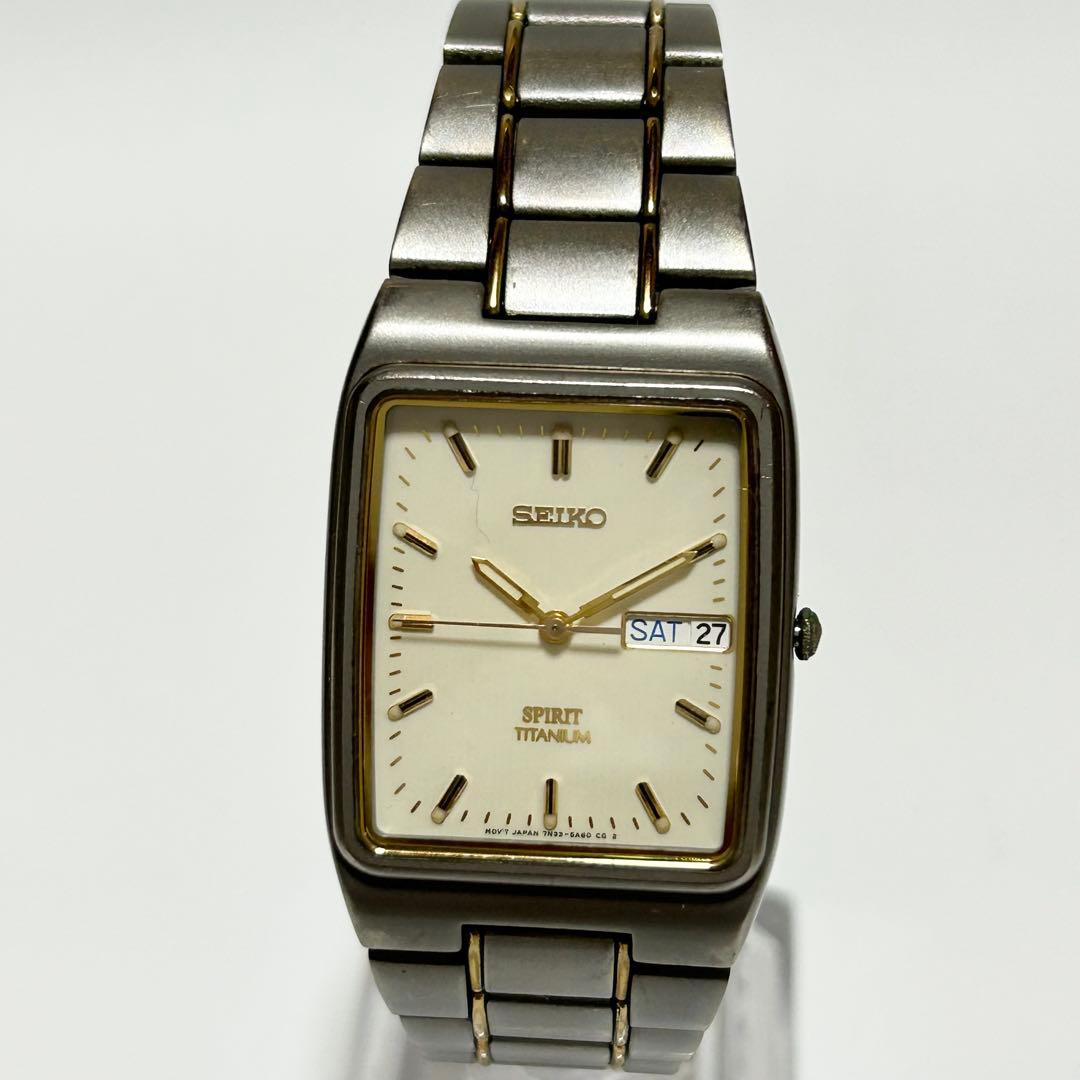 【新品電池】SEIKO SPIRIT QZ デイデイト コンビカラー 時計 稼働 — image 2
