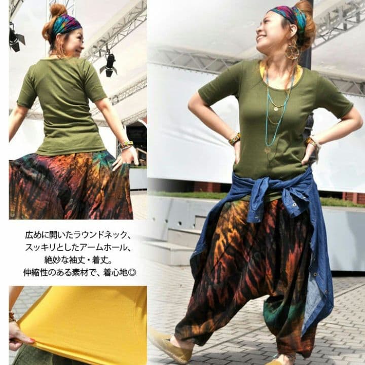 ✨21日まで✨【新品・未開封】アジアンボヤージュ五分袖 トップス L ブラウン — image 2