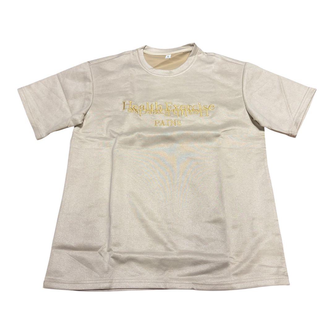 【新品・未使用】英字ロゴ Tシャツ ベージュ Mサイズ ゆったりシルエット✨️ — image 3