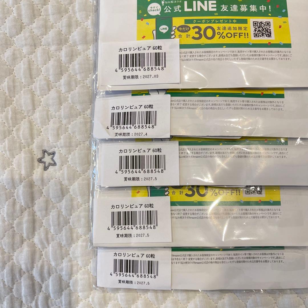 新品未使用 カロリンピュア 60粒 30日分 ダイエットサプリ 5袋セット — image 2