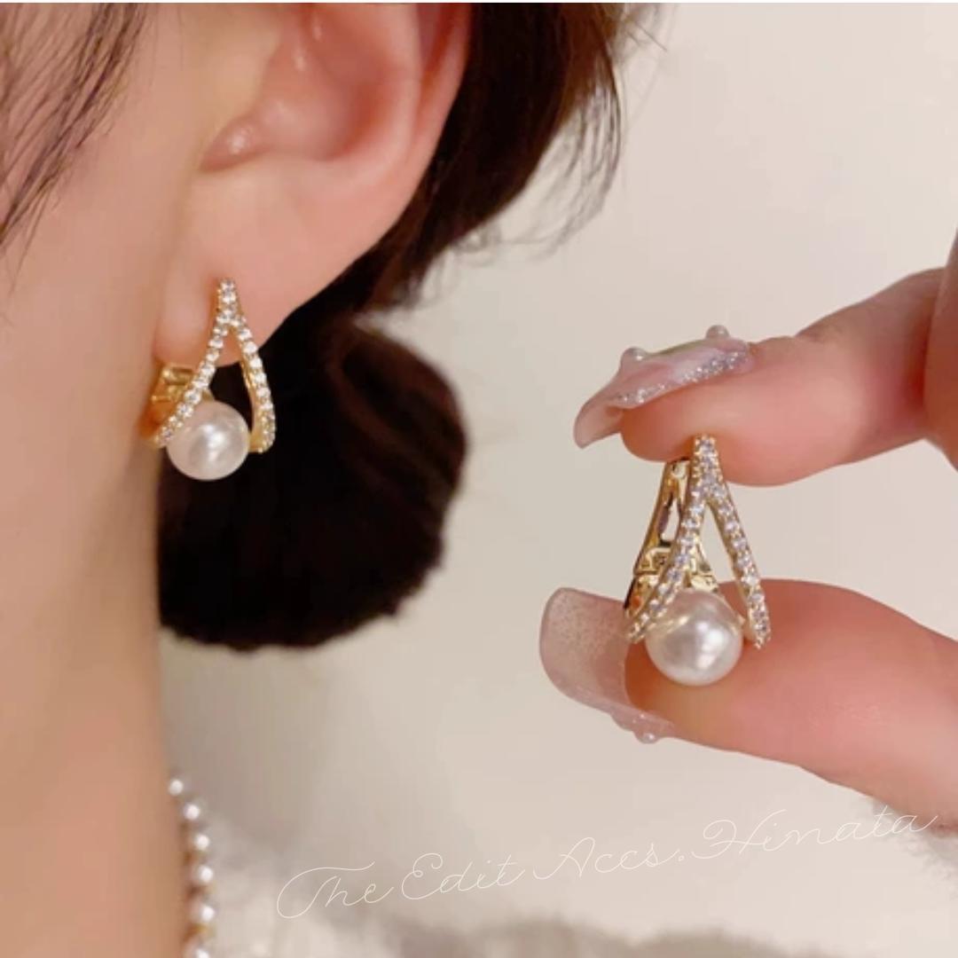 パール イヤリング ゴールド ビジュー 韓国 上品 結婚式 一粒 高見え 高級感 — image 2
