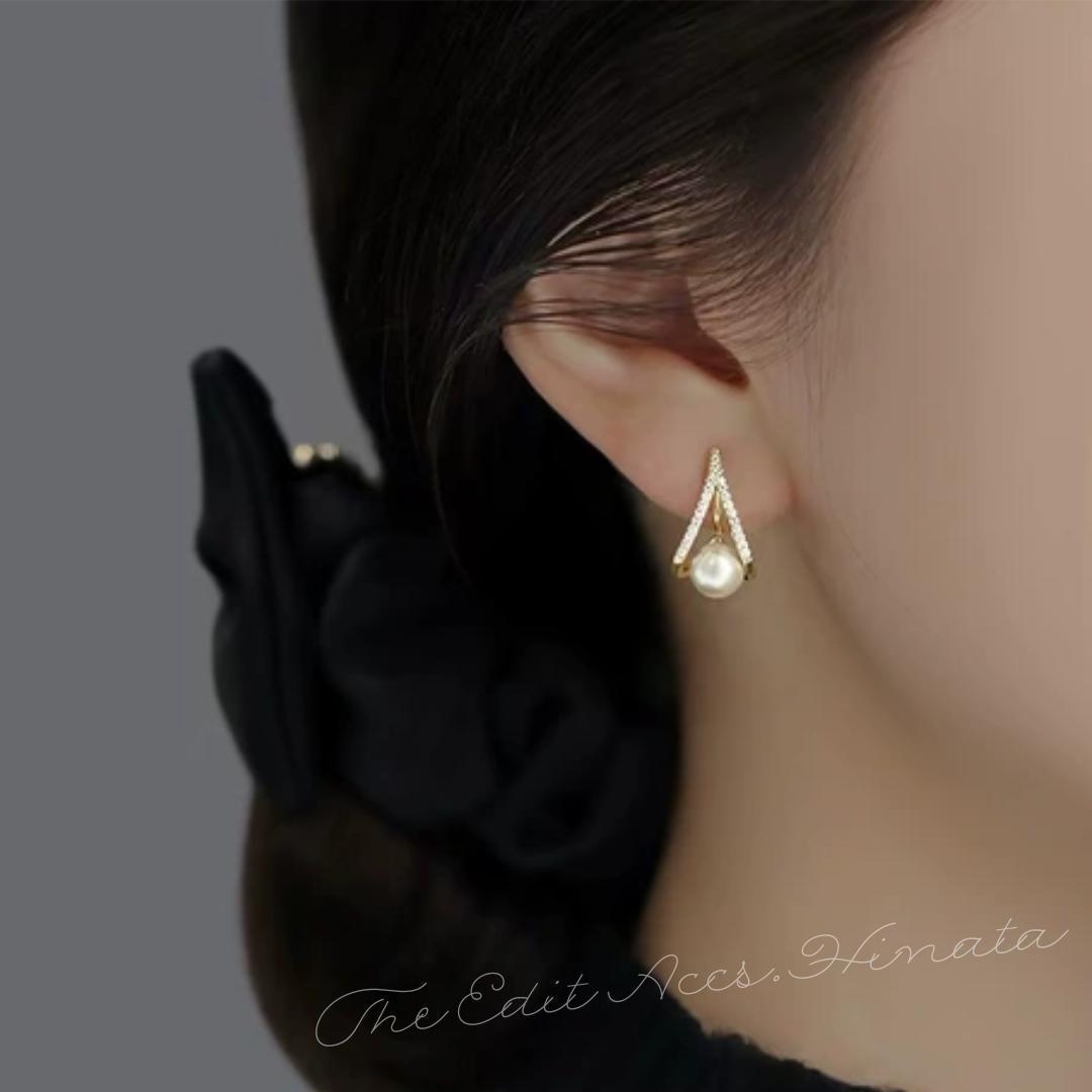 パール イヤリング ゴールド ビジュー 韓国 上品 結婚式 一粒 高見え 高級感 — image 3