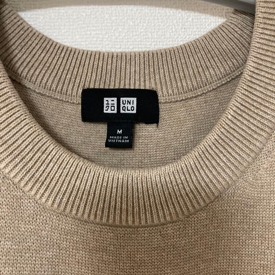 ユニクロ メンズ セーター ベージュ 長袖 — image 3