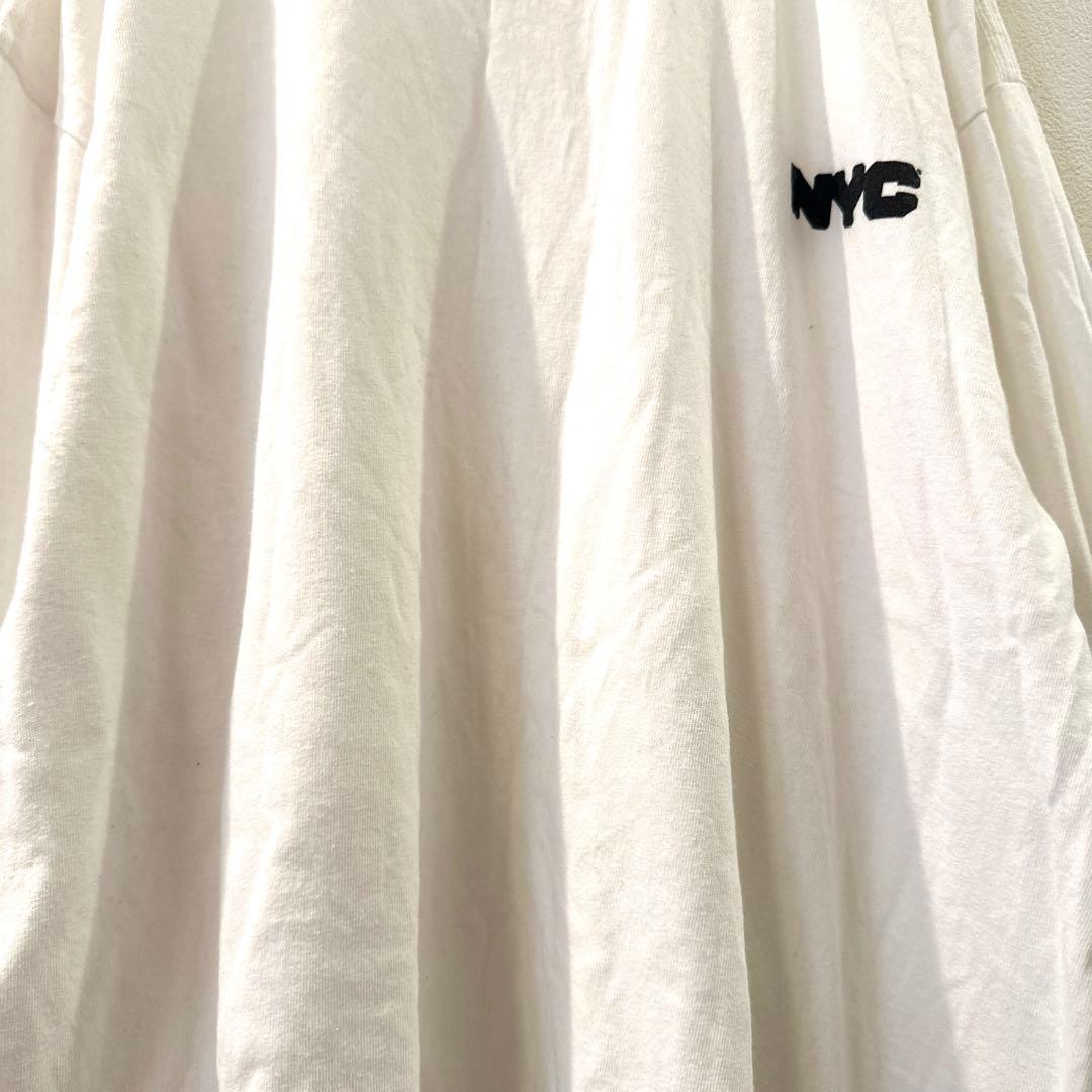 ショコラフィネローブ NYC 袖ロゴ ロングTシャツ 白 Lサイズ — image 5