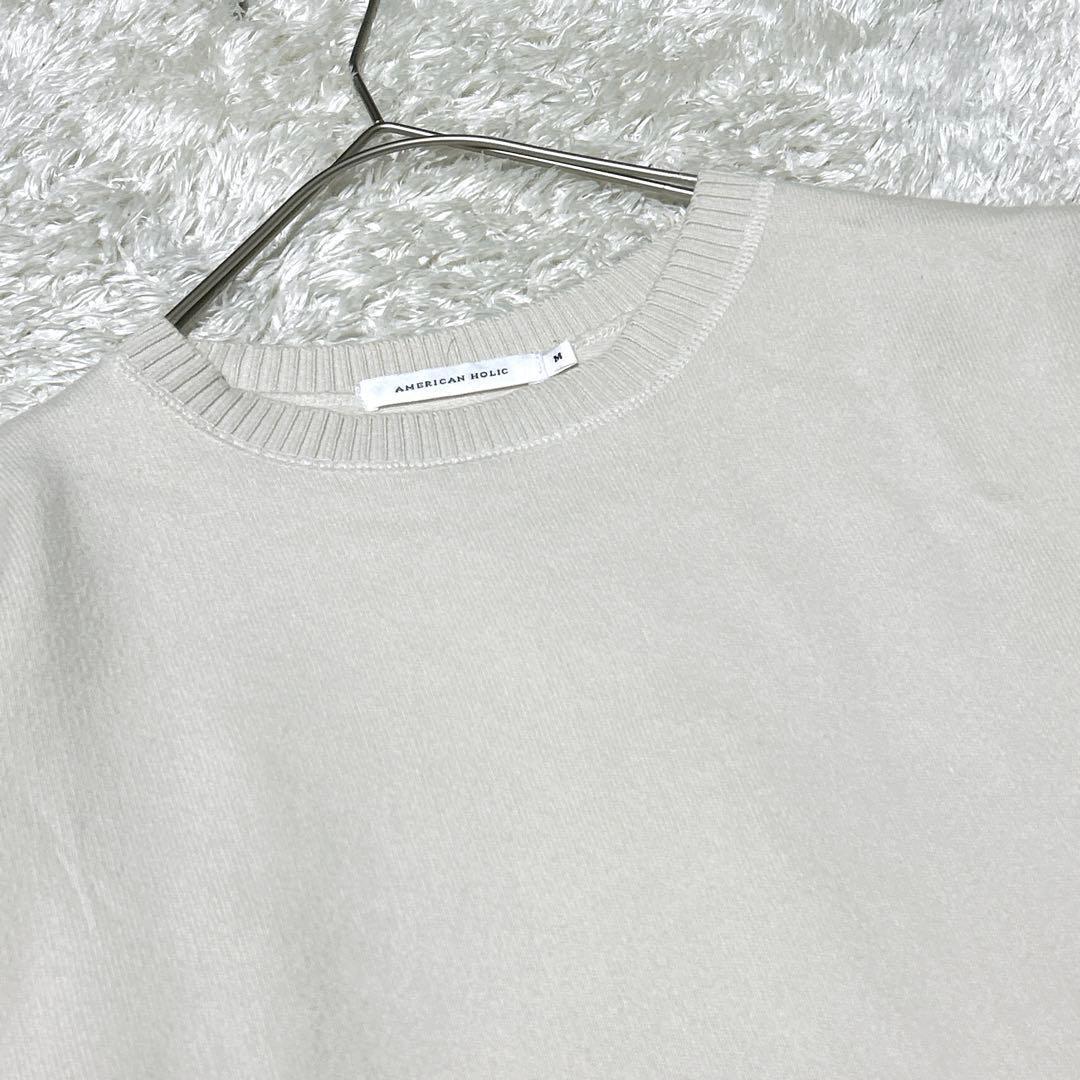 【アメリカンホリック】クルーネックニットアイボリー M サイズ — image 3