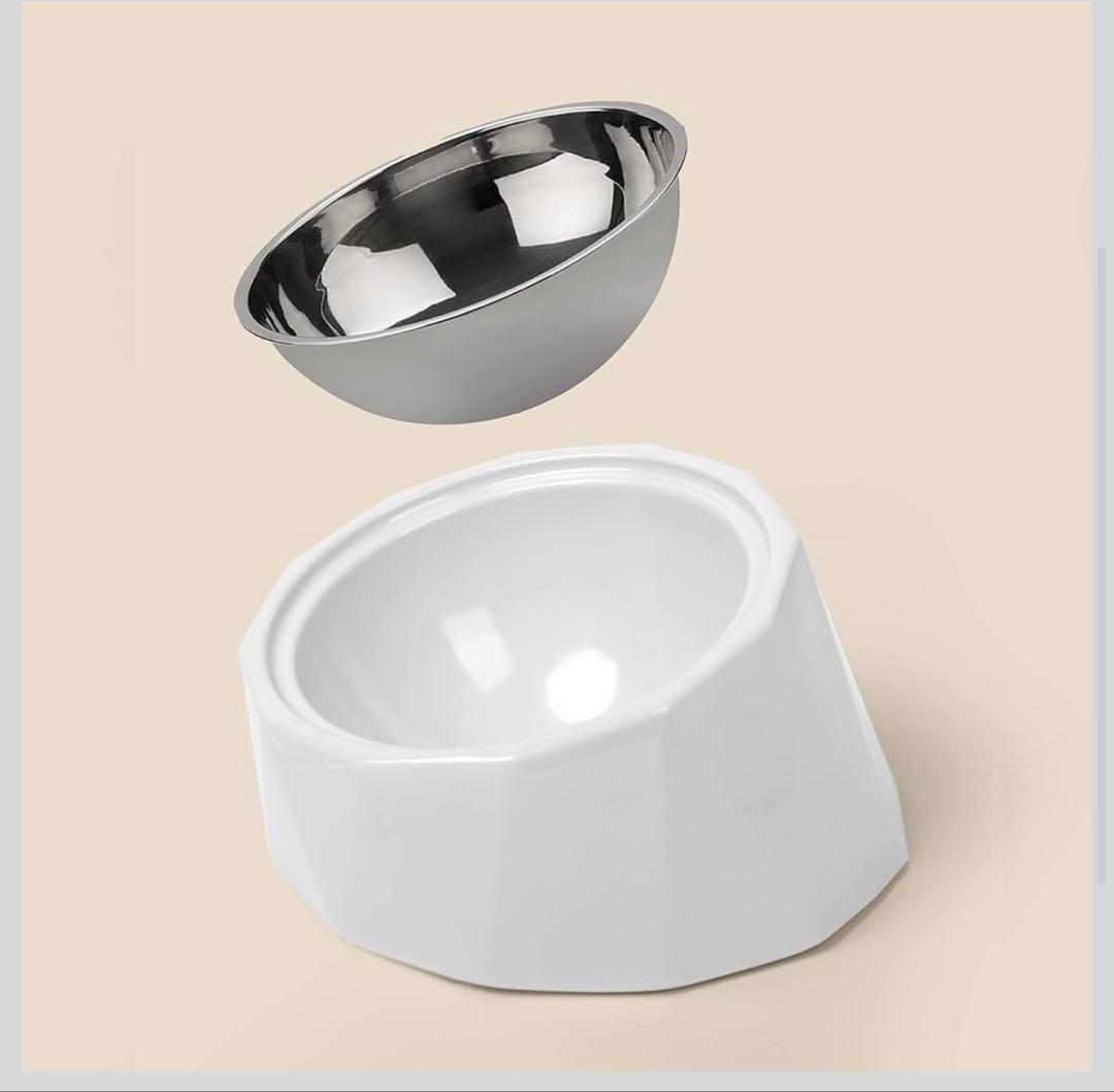 ペット食器 フードボウル 傾斜 15度 首への負担軽減 ステンレス XSサイズ — image 3