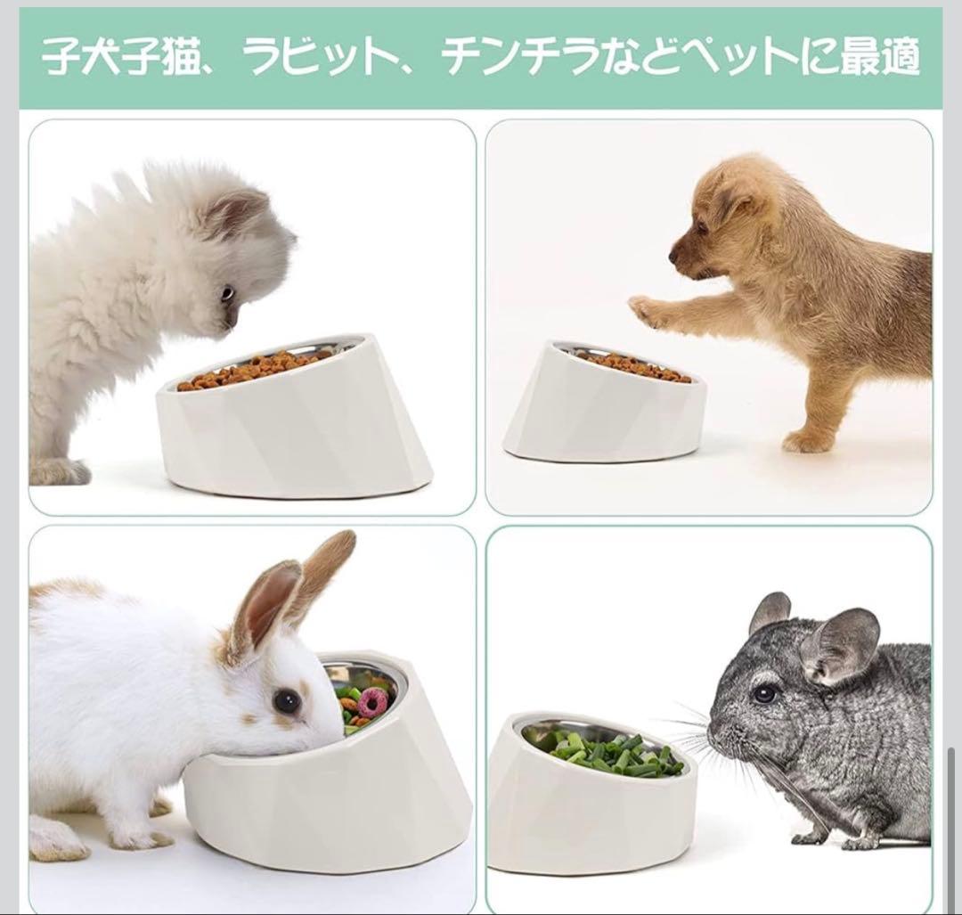 ペット食器 フードボウル 傾斜 15度 首への負担軽減 ステンレス XSサイズ — image 5