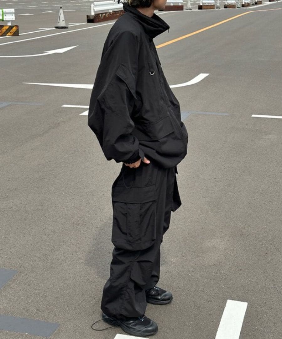 Perushu スタンドネックマルチポケットナイロンブルゾン — image 3