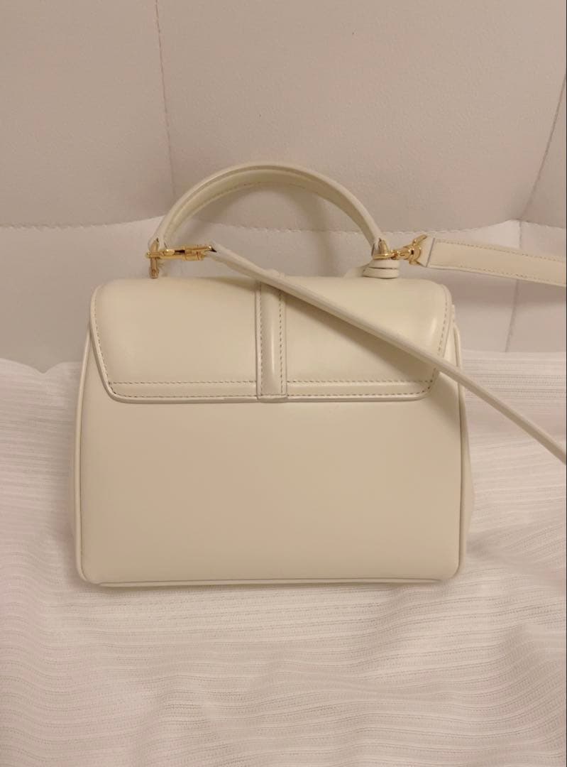 限定色 CELINE ミニ16 セーズ サテンドカーフスキン ホワイト ライス — image 4