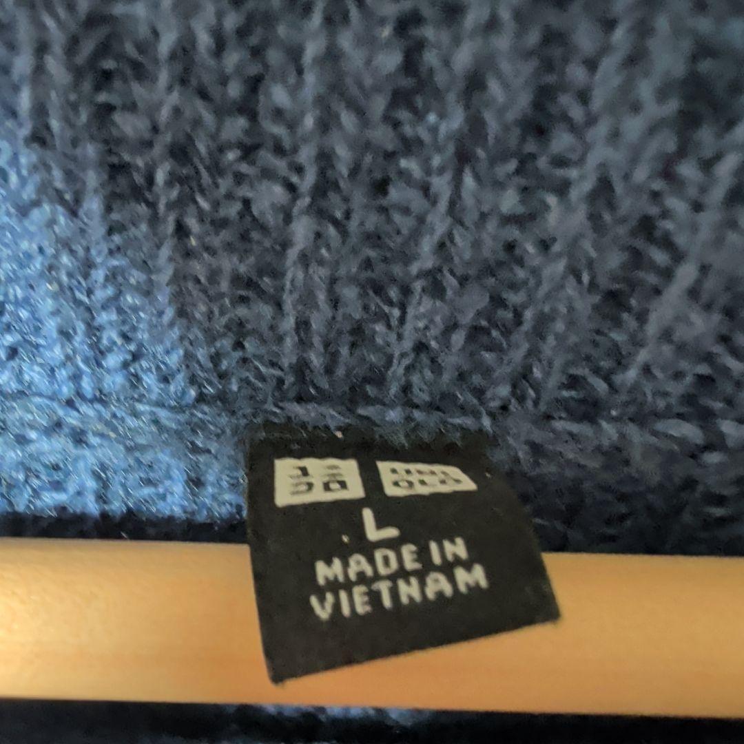 UNIQLO リブ編みクルーネックセーター ブルー Lサイズ — image 2