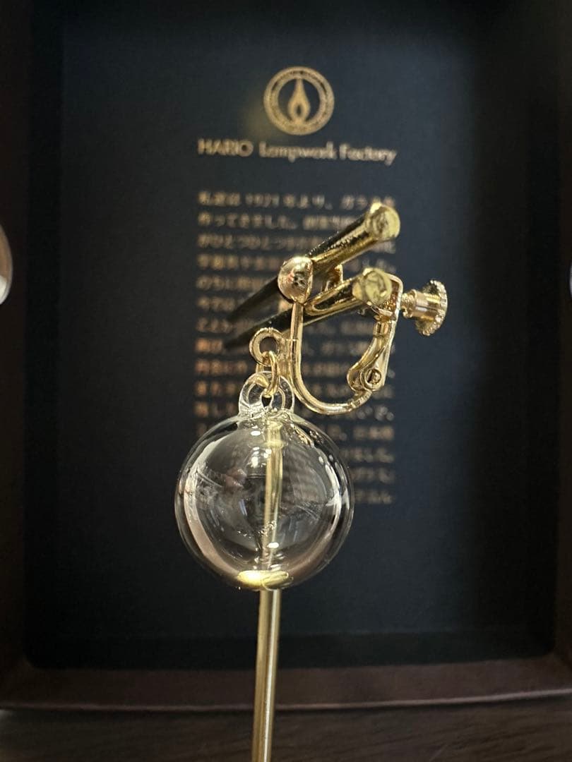 HARIO Lampwork Factory ボールイヤリング（片耳のみ） — image 4