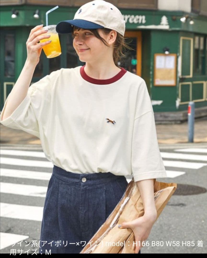 新品 ペニーズ THE FOX ロゴ ワッペン 刺繍 リンガー 半袖 Tシャツ — image 3