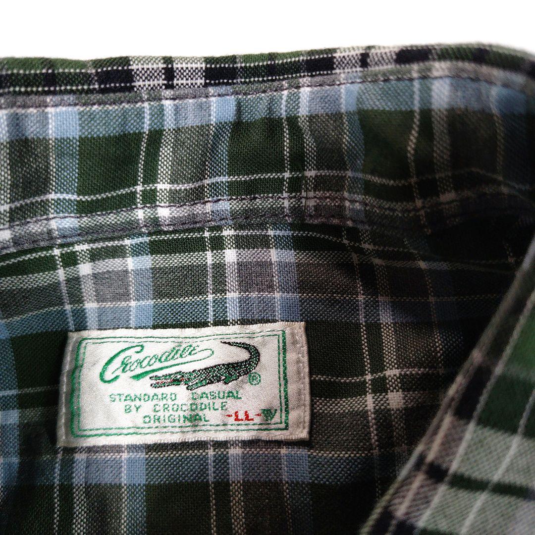 Crocodile チェック柄 長袖シャツ 　綿１００％ LL — image 2