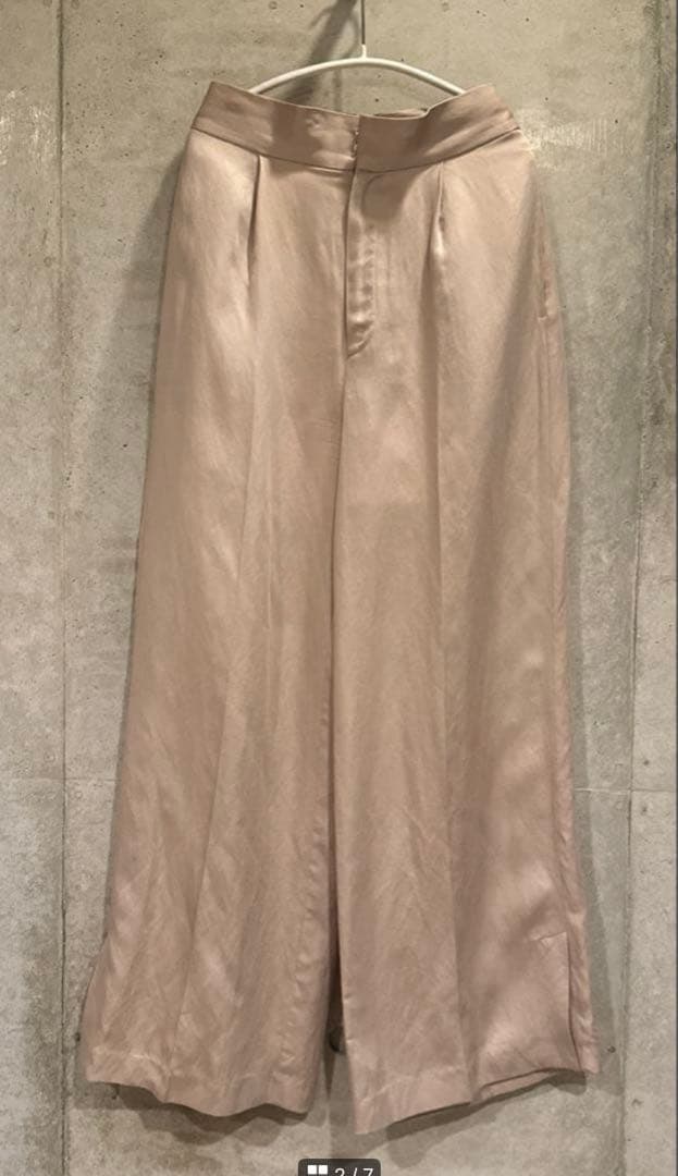 FRAY I.D ベージュ リネンサテンワイドスラックス　サイズ0 — image 2