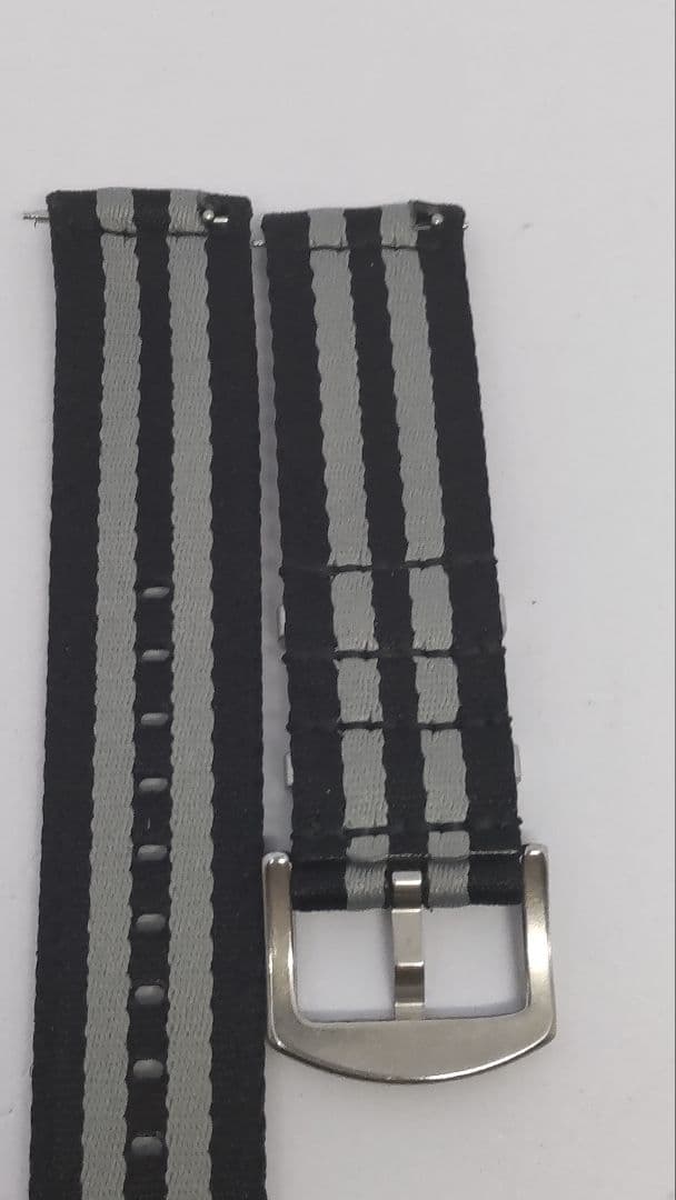 ナイロン製ストライプ時計バンドブラックGLAY22mm — image 3