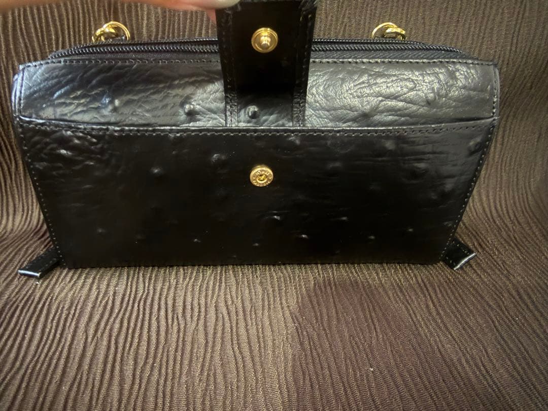 VALENTINO オーストリッチ ハンドバッグ 財布 ブラック — image 5
