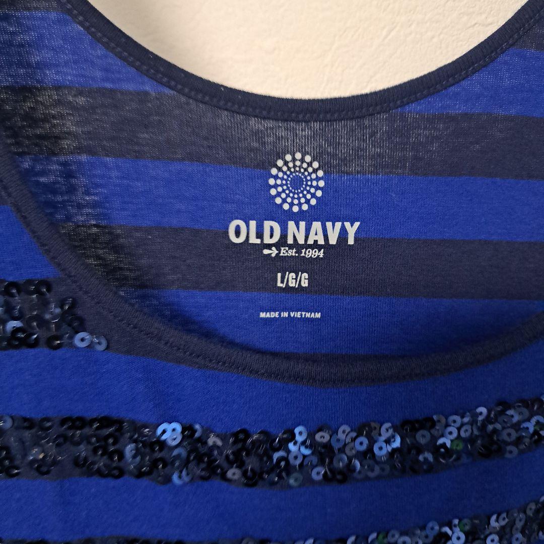 OLD NAVY スパンコール付き タンクトップ ブルー L — image 2