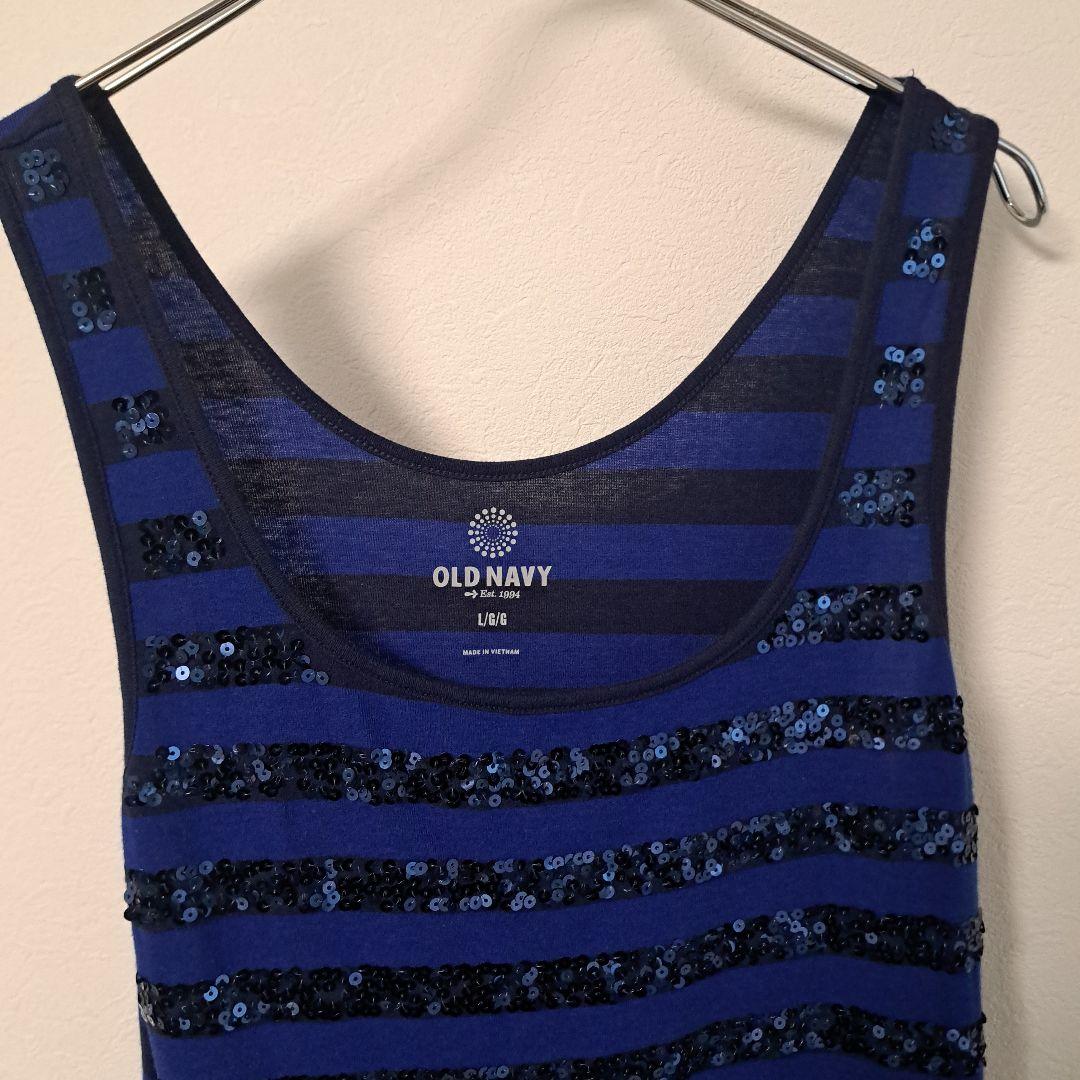 OLD NAVY スパンコール付き タンクトップ ブルー L — image 3