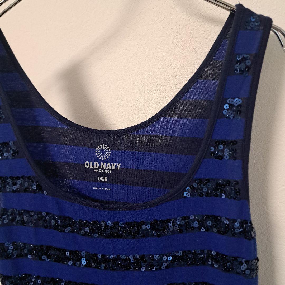 OLD NAVY スパンコール付き タンクトップ ブルー L — image 5